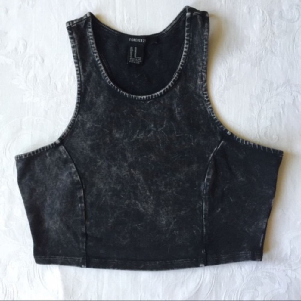 Forever 21 Charcoal Gray Crop Top M